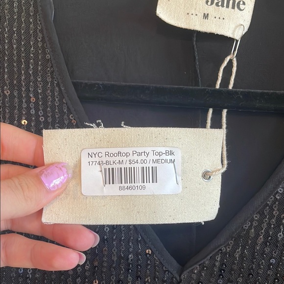 Savana Jane NYC Rooftop Party Top Black Sequin size medium - Picture 3 of 10